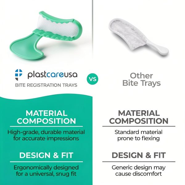 PlastCare USA 50 green short posterior dental bite registration trays-2